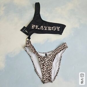 Sexy Playboy One Piece Swimsuit Brazilian High Leg Monokini Swim One Shoulder